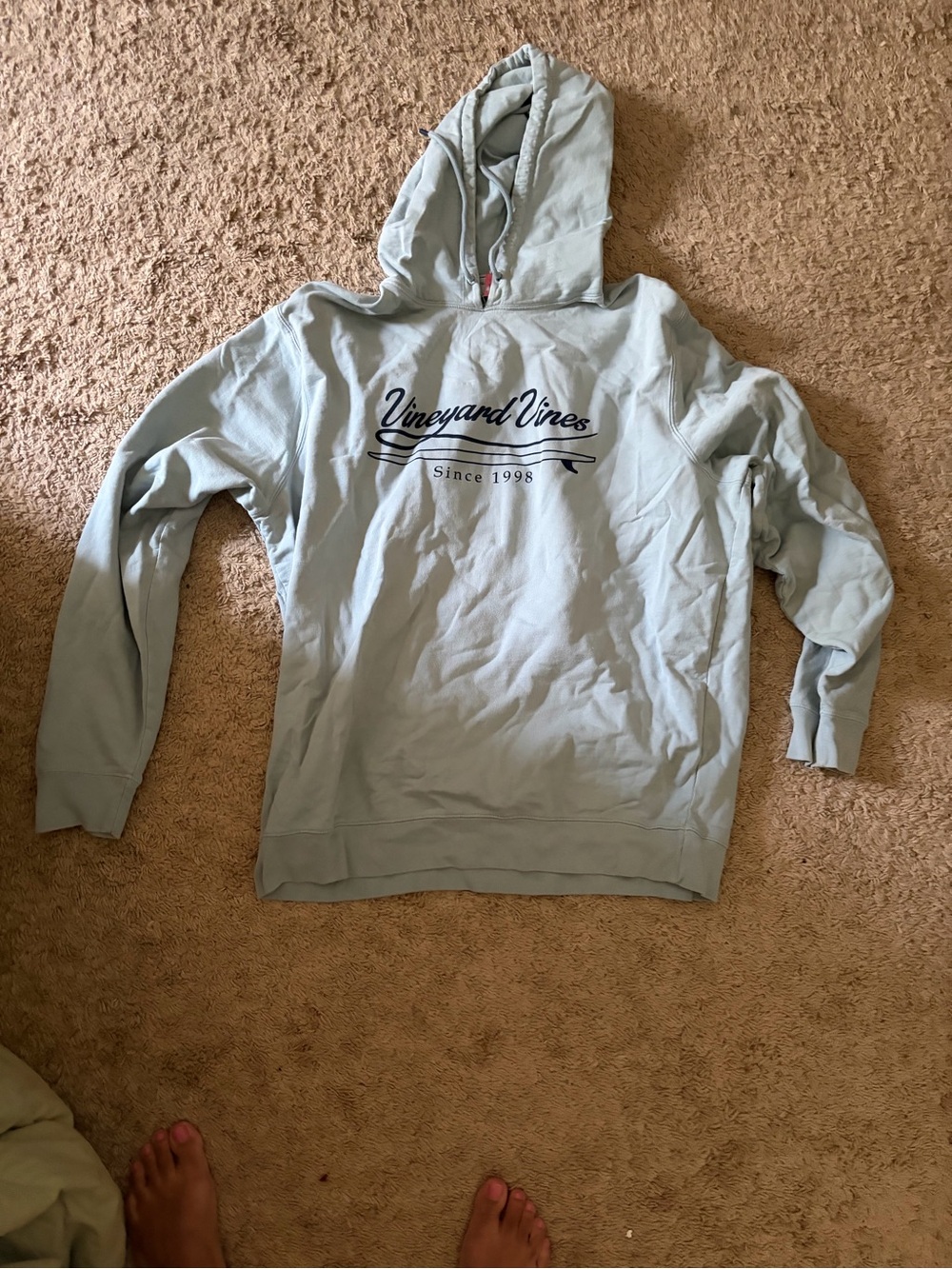 Vineyard Vines Pale Blue Pullover with Navy Label
